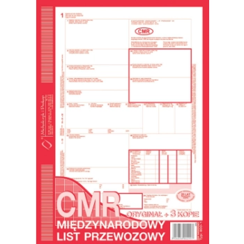 CMR międzynarodowy list przewozowy A4 800-1